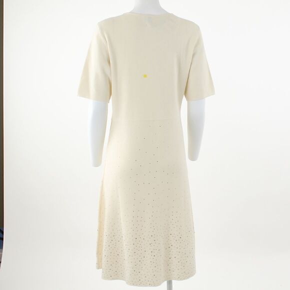 Anne Klein Embellished-Skirt A-Line Dress in Ivory - Picture 3 of 6